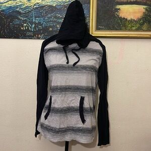Stripped grey and black mens Hoodie